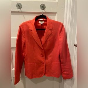 Talbots Linen Coral Blazer